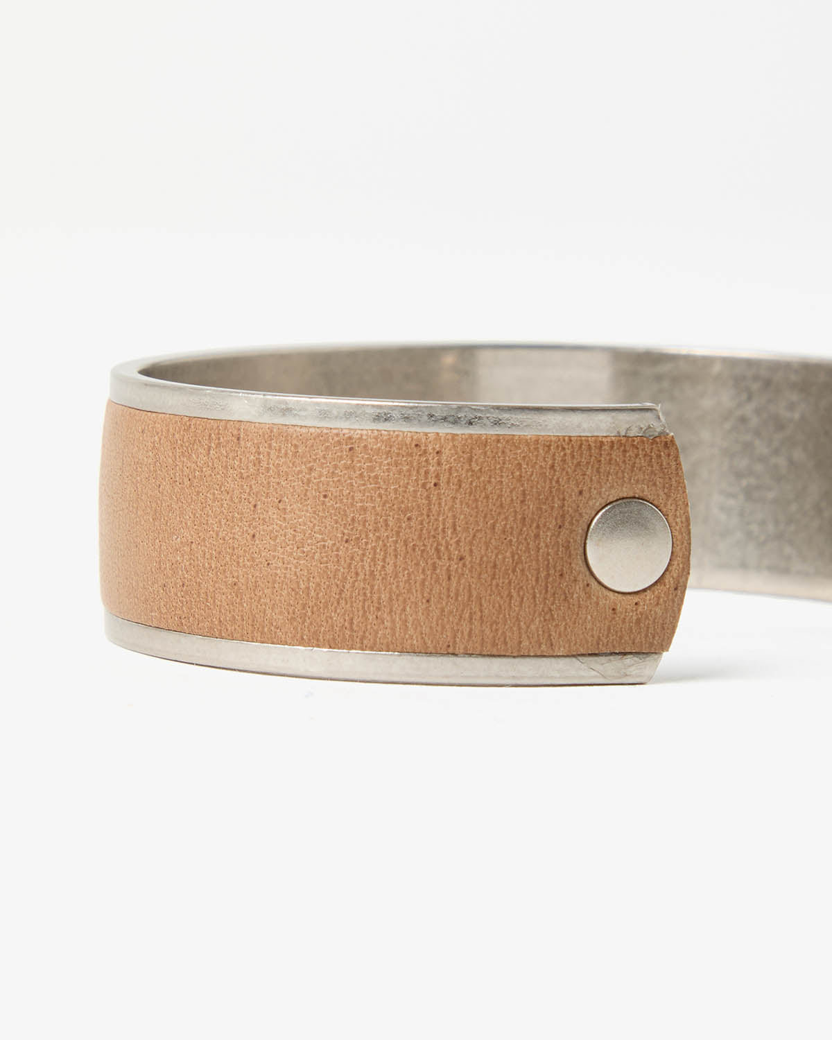 BRASS BRACELET WIDE with HORSE LEATHER