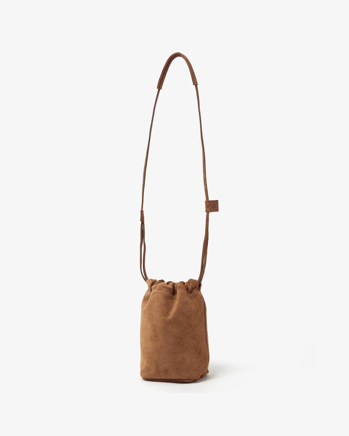 DRAWSTRING POUCH COW SUEDE