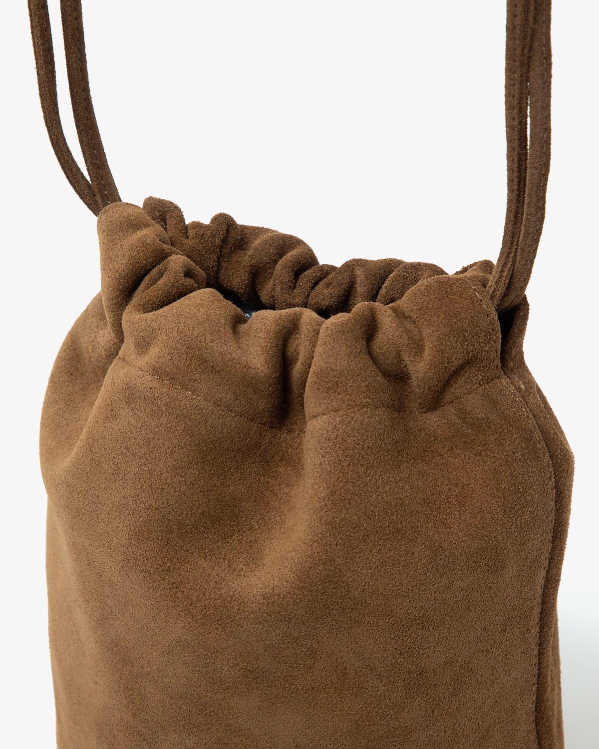 DRAWSTRING POUCH COW SUEDE