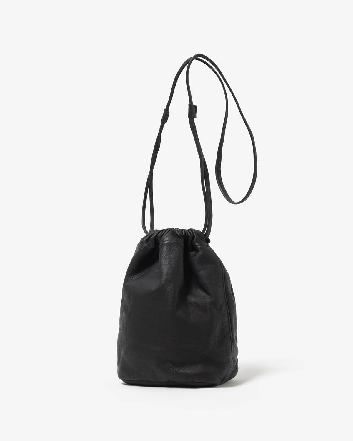 DRAWSTRING POUCH COW LEATHER