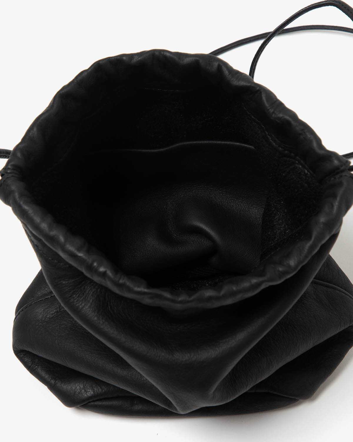 DRAWSTRING POUCH COW LEATHER