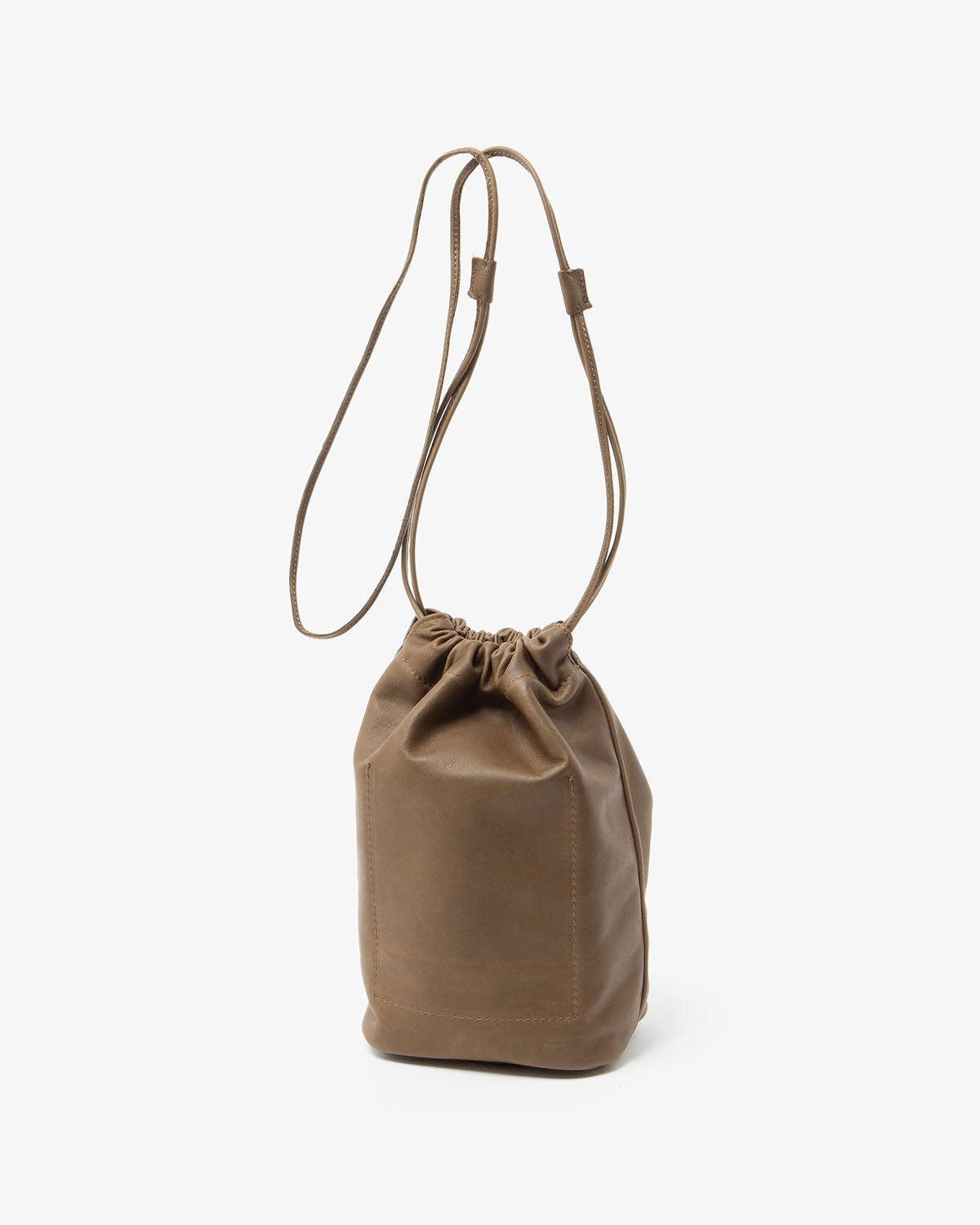 DRAWSTRING POUCH COW LEATHER