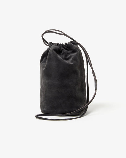 DRAWSTRING POUCH PIG SUEDE