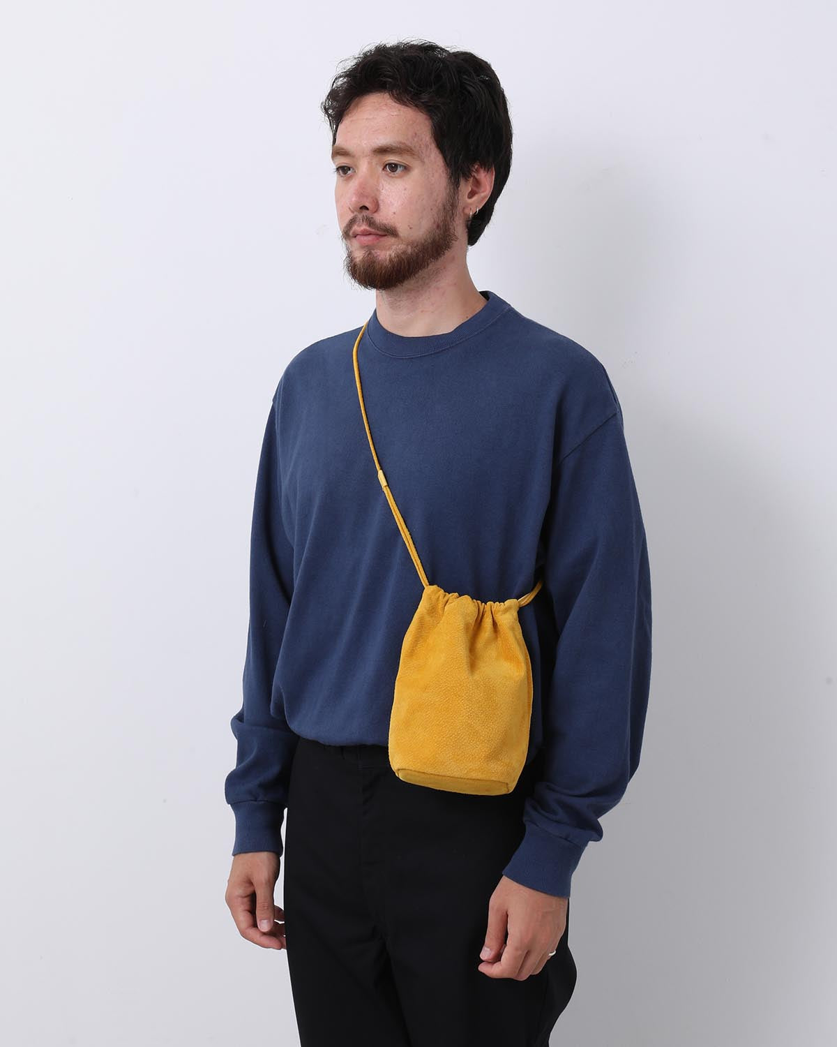 DRAWSTRING POUCH PIG SUEDE