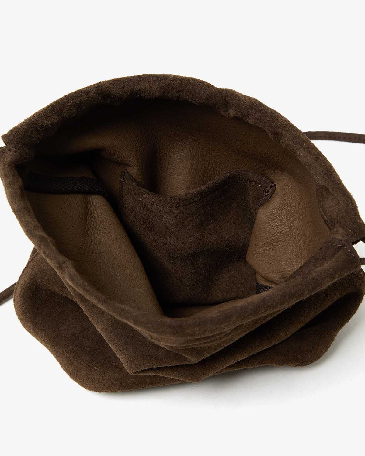 DRAWSTRING POUCH PIG SUEDE