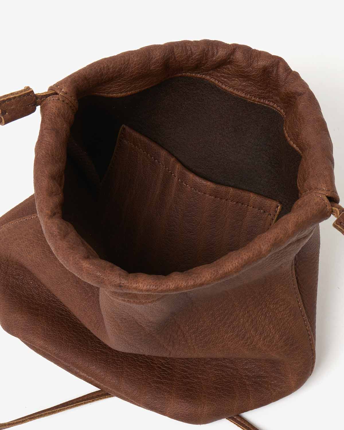 DRAWSTRING POUCH DEER LEATHER