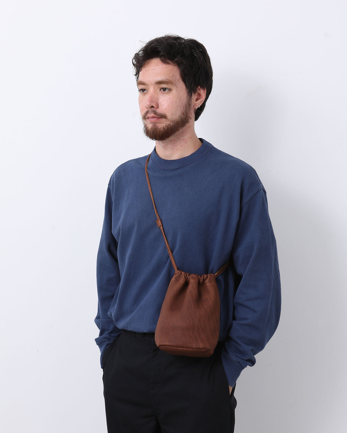 DRAWSTRING POUCH DEER LEATHER