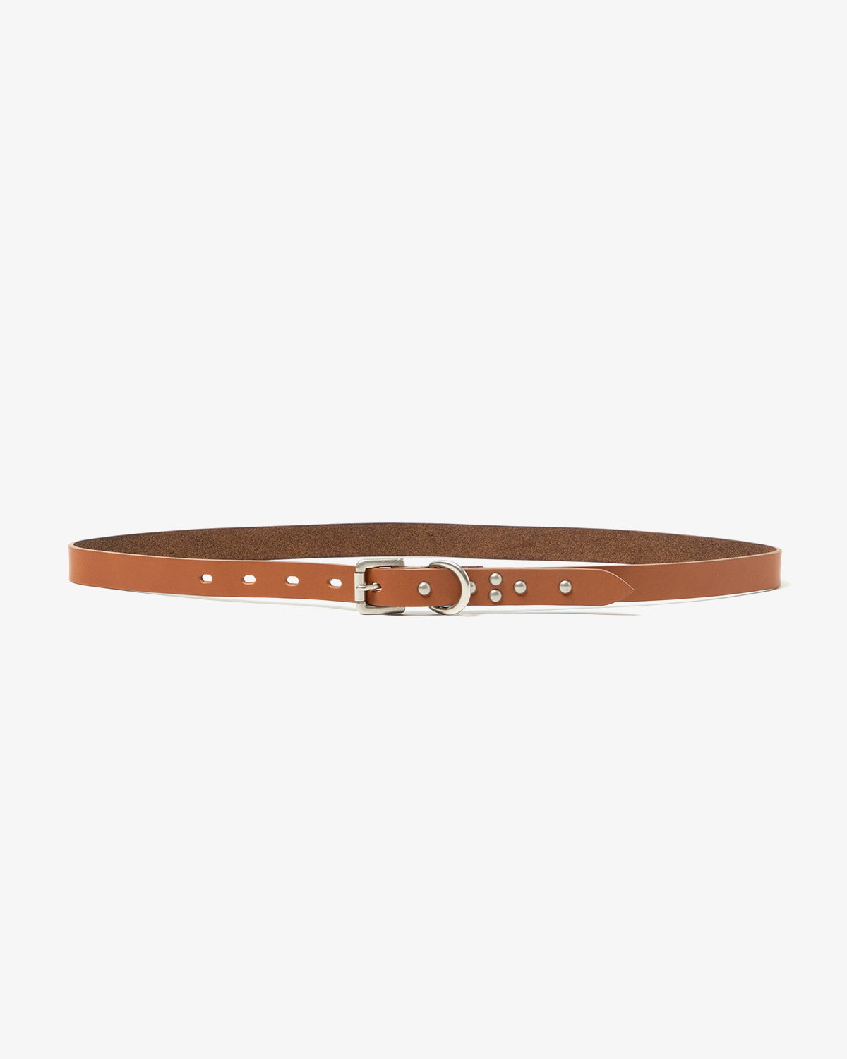 STUDDED ROLLER BUCKLE BELT COW LEATHER