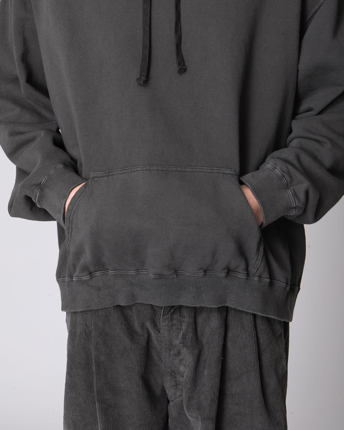 L/S HOODY COTTON SWEAT OVERDYED