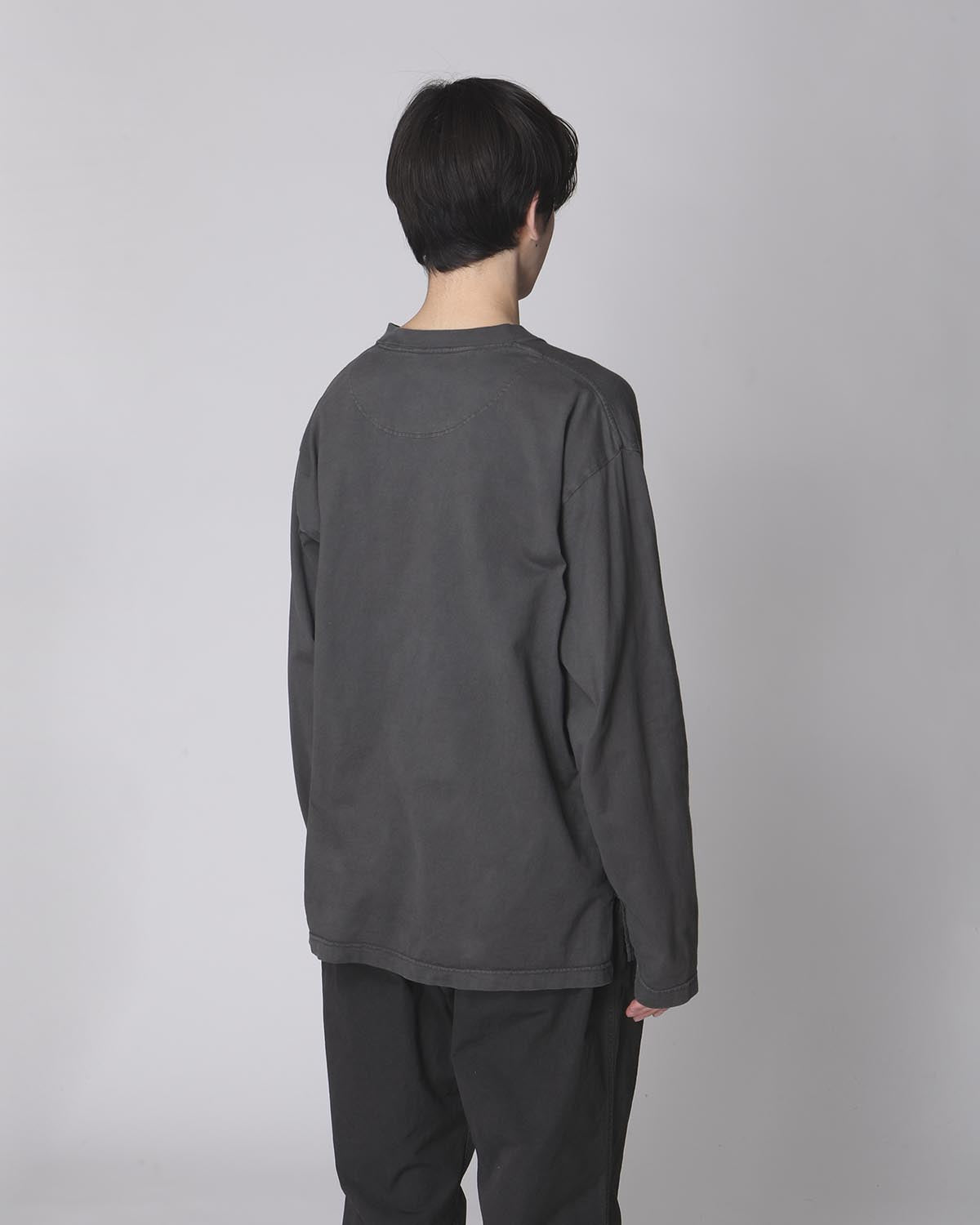 L/S CREW NECK TEE COTTON JERSEY OVERDYED