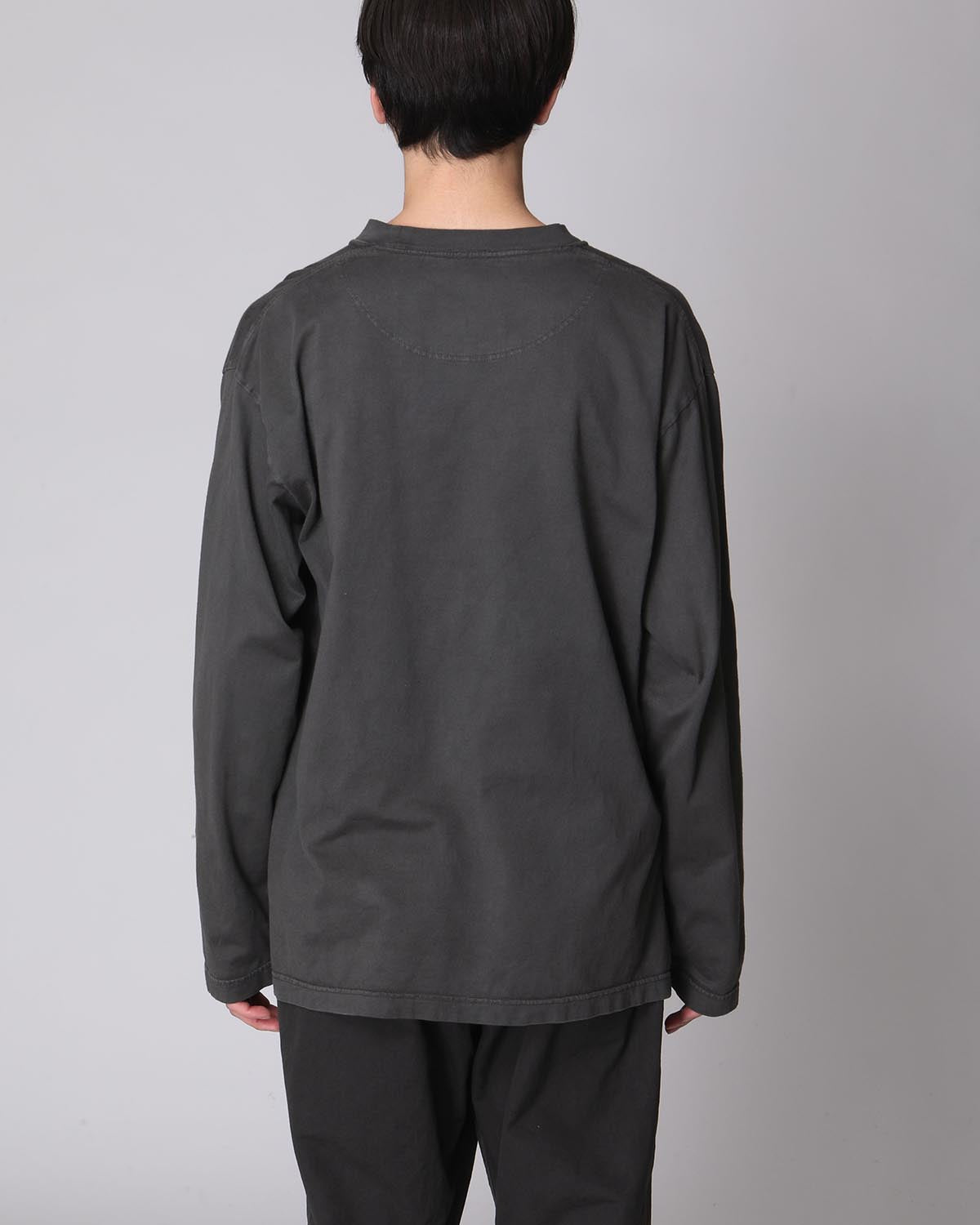 L/S CREW NECK TEE COTTON JERSEY OVERDYED