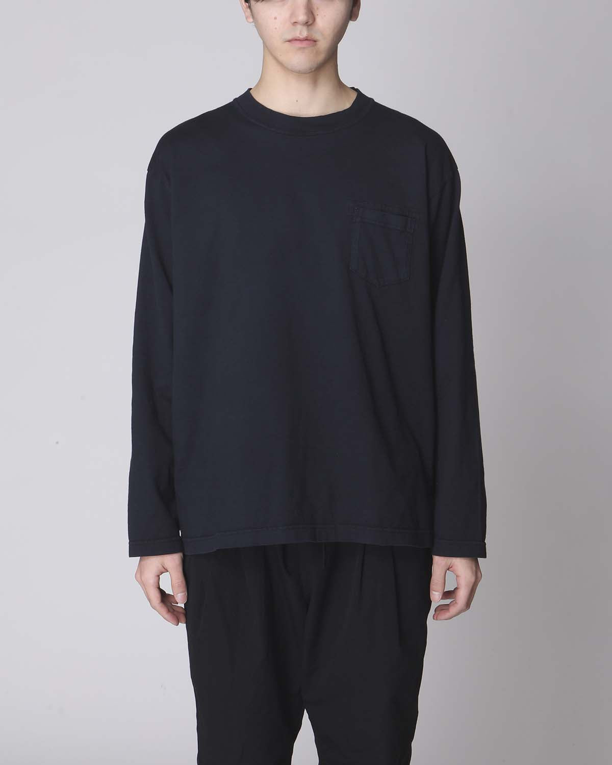 L/S CREW NECK TEE COTTON JERSEY OVERDYED