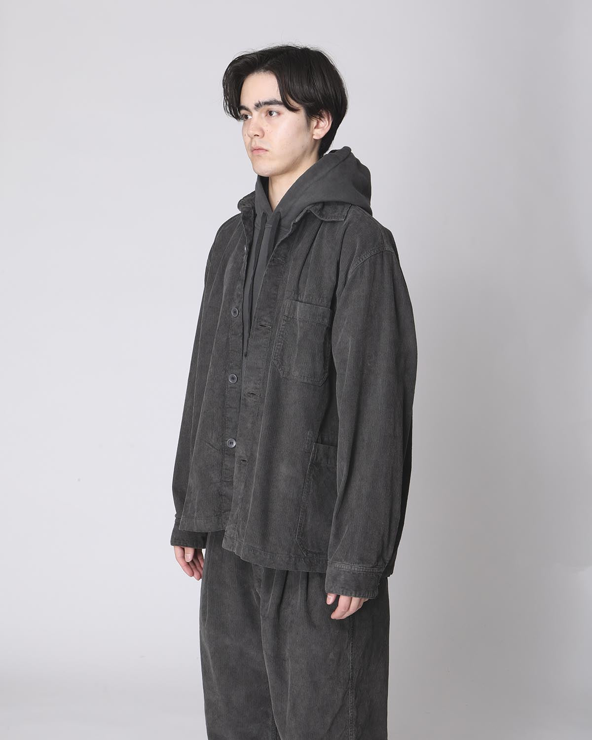 SIDE POCKET JACKET COTTON CORDUROY OVERDYED