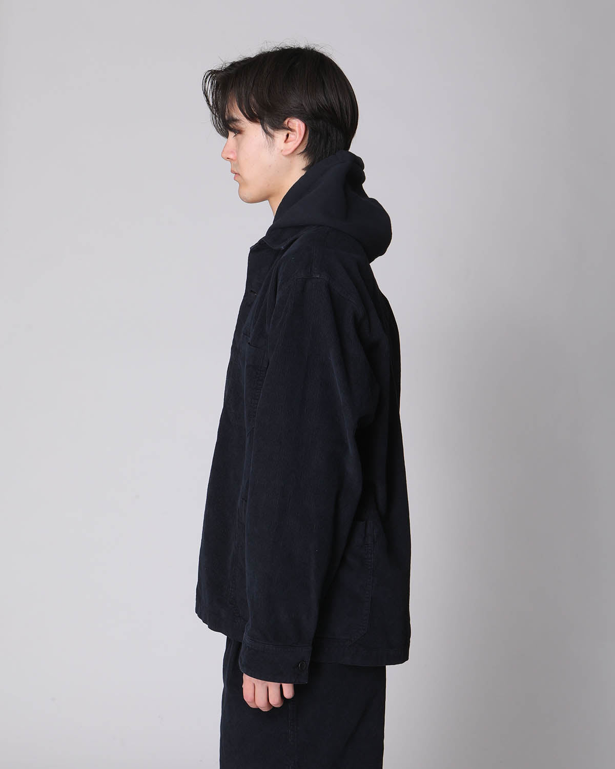 SIDE POCKET JACKET COTTON CORDUROY OVERDYED