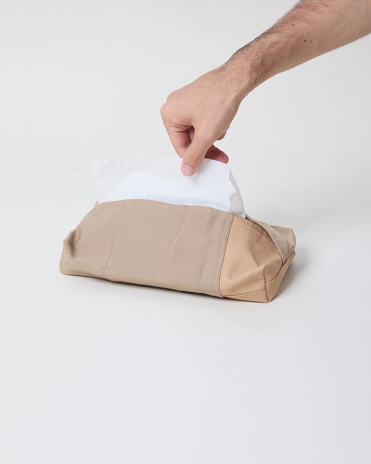 TISSUE HOLDER UPCYCLED PATCHWORK COTTON