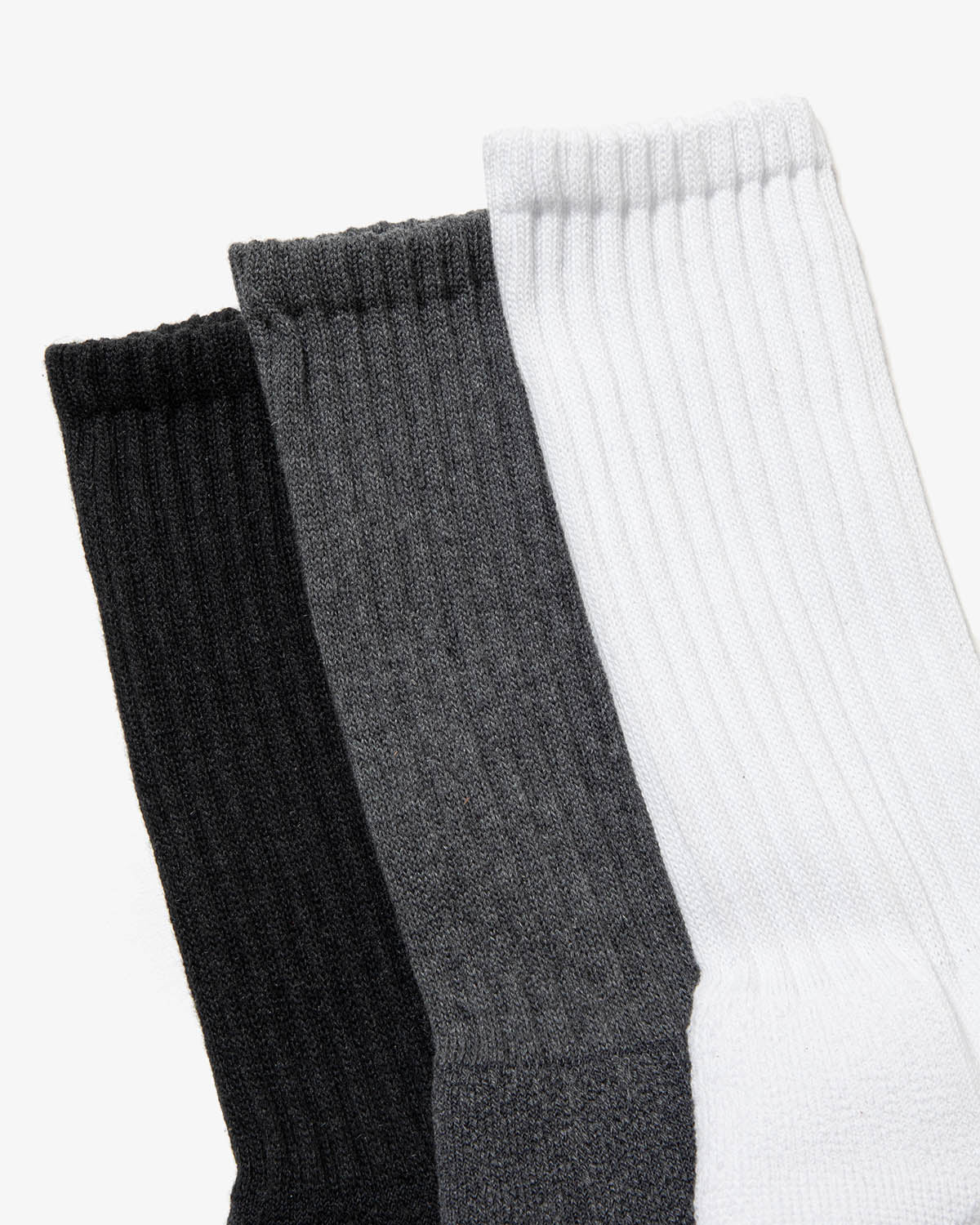 3P PILE CREW SOCKS C/N/P/PU