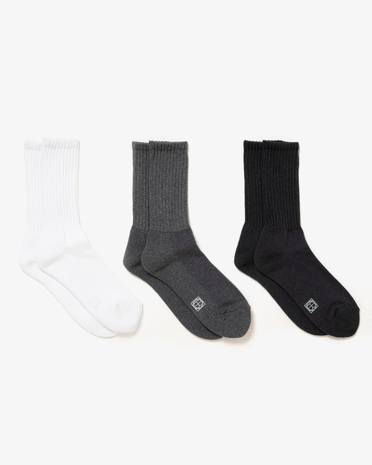 3P PILE CREW SOCKS C/N/P/PU