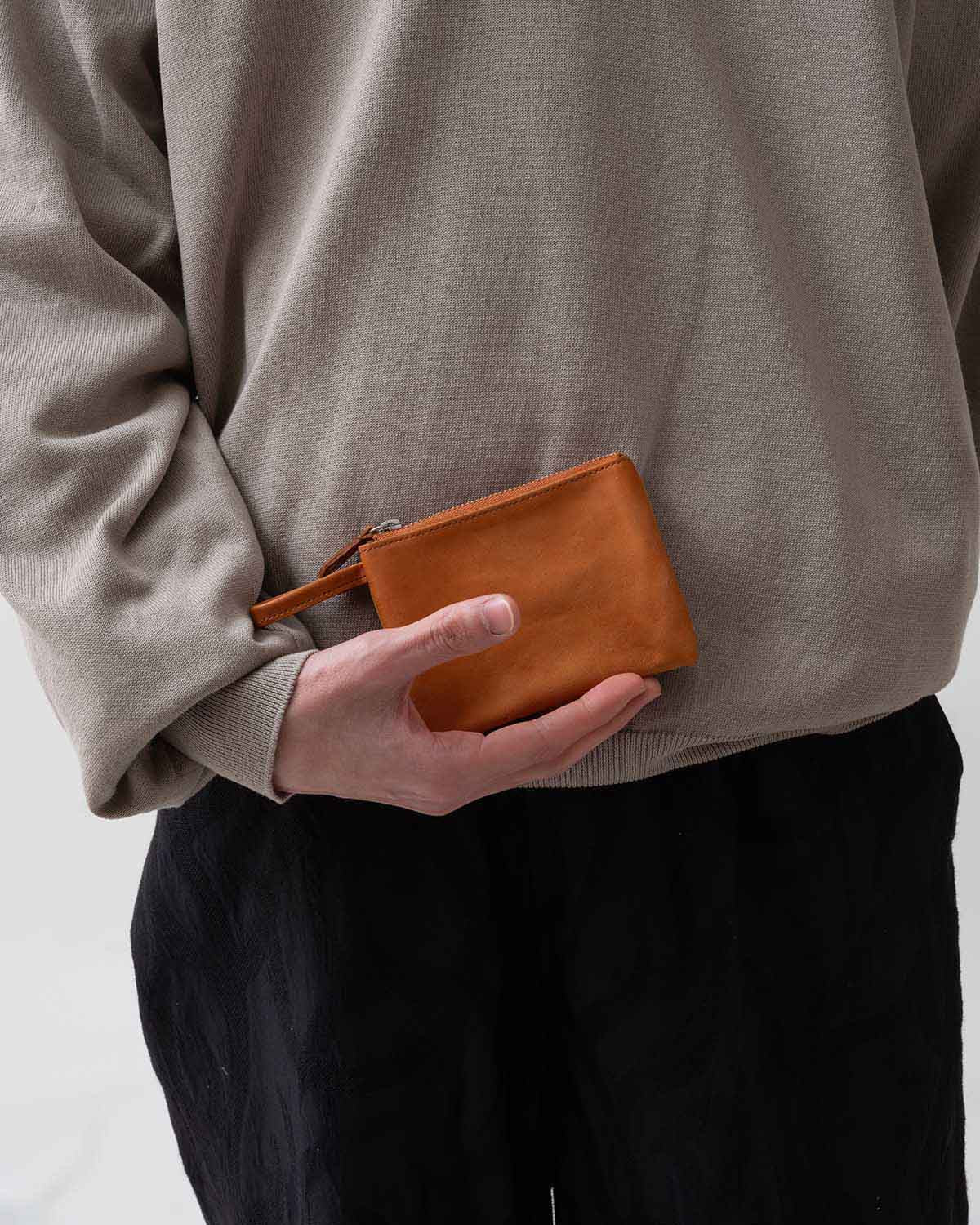 PARTITION ZIP MINI POUCH HORSE LEATHER