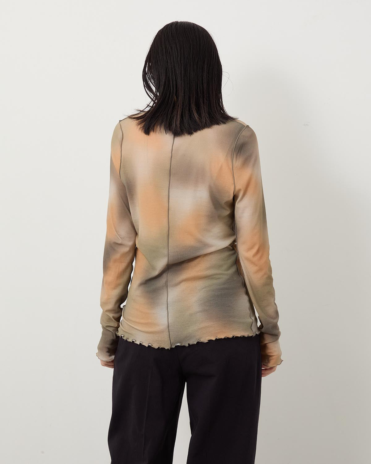 BLUR-PAINTED PRINT RIB LS PO