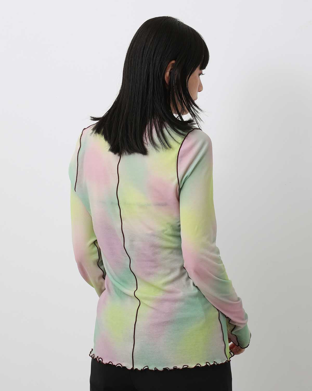 BLUR-PAINTED PRINT RIB LS PO