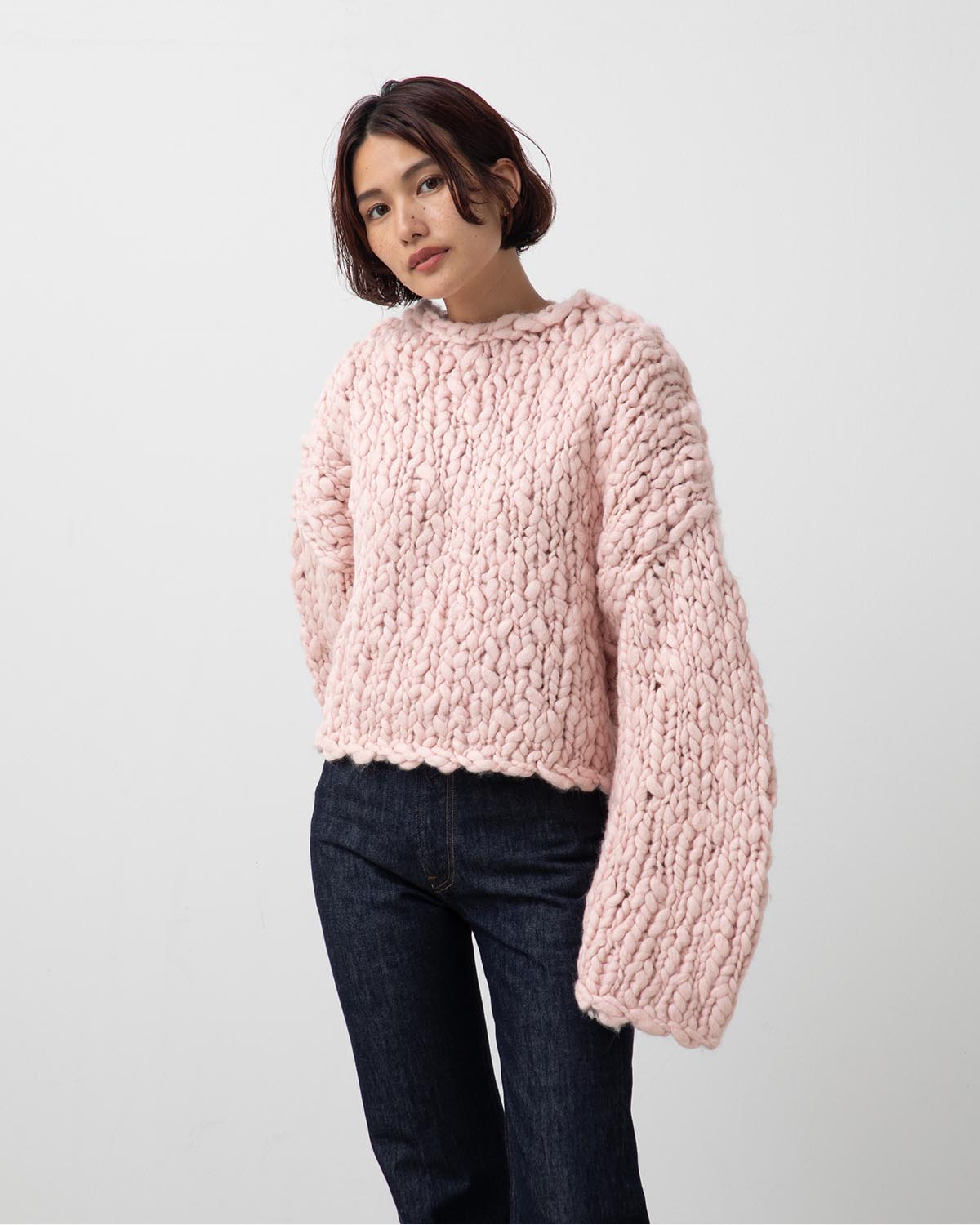 HAND-KNITTED LS SWEATER