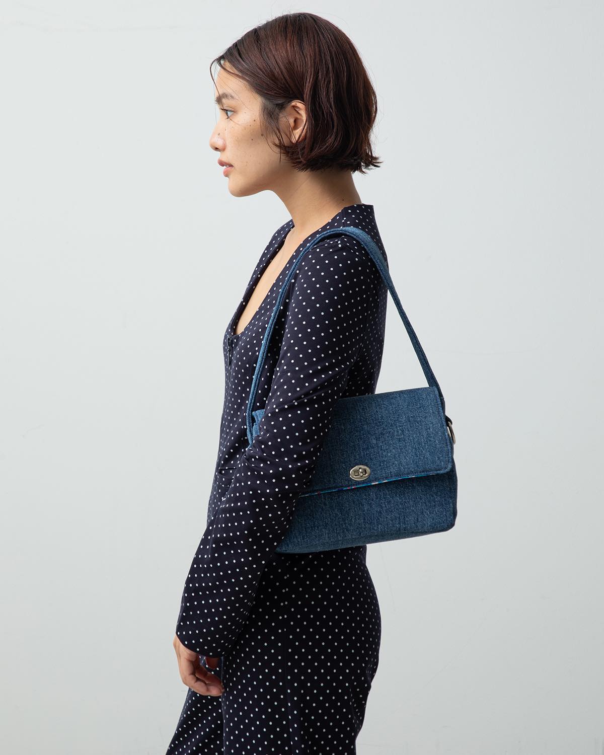 DENIM FLAP BAG