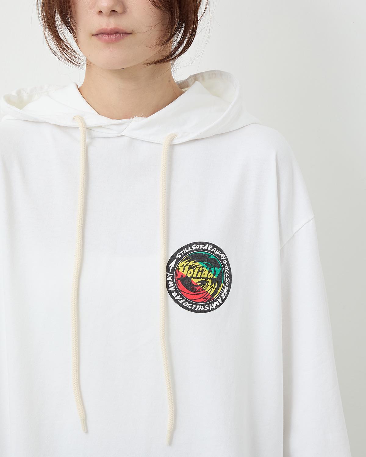 SUPER FINE DRY DAMAGE L/S HOODIE（RASTA CIRCLE）