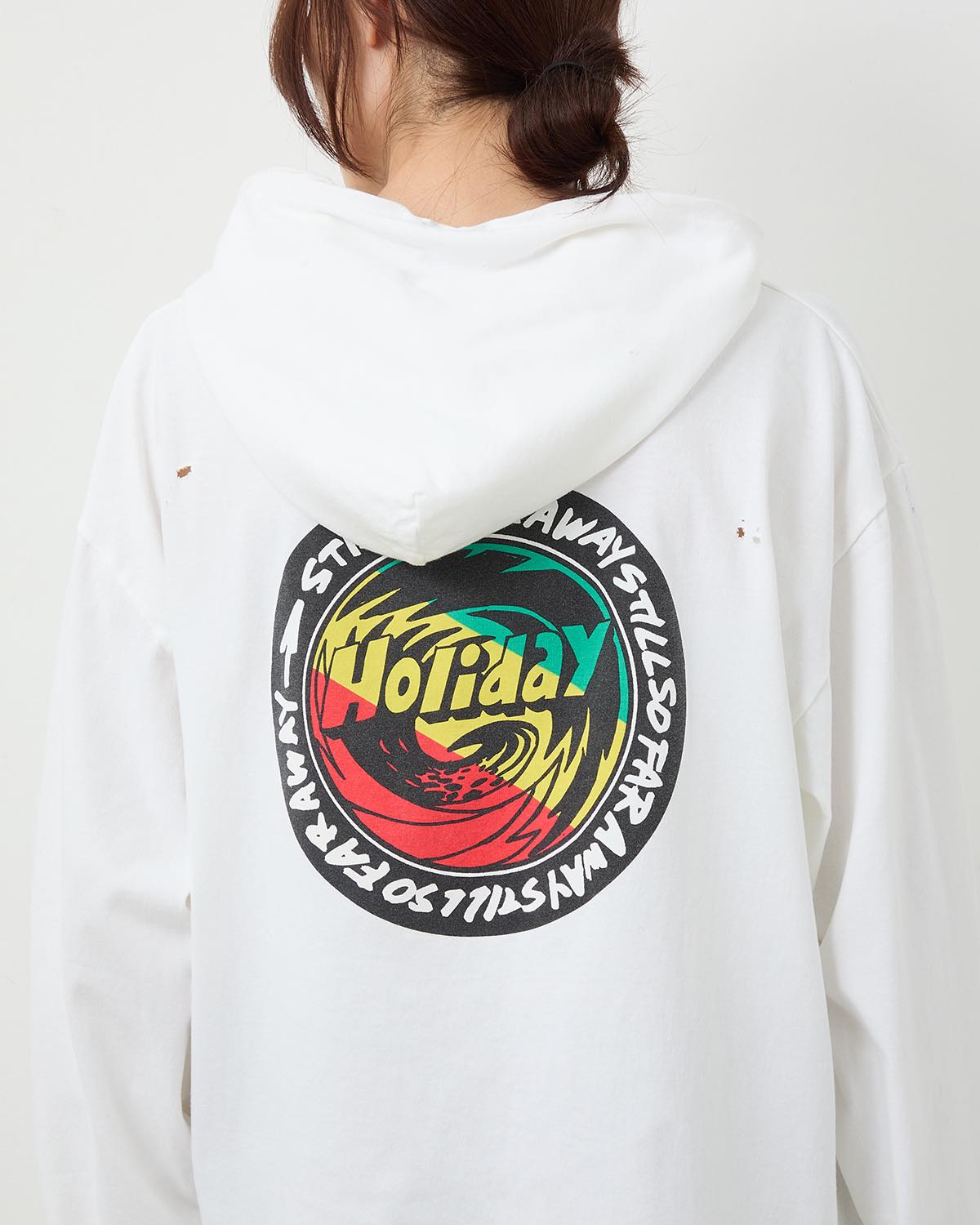 SUPER FINE DRY DAMAGE L/S HOODIE（RASTA CIRCLE）
