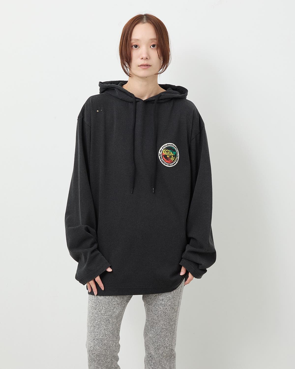 SUPER FINE DRY DAMAGE L/S HOODIE（RASTA CIRCLE）