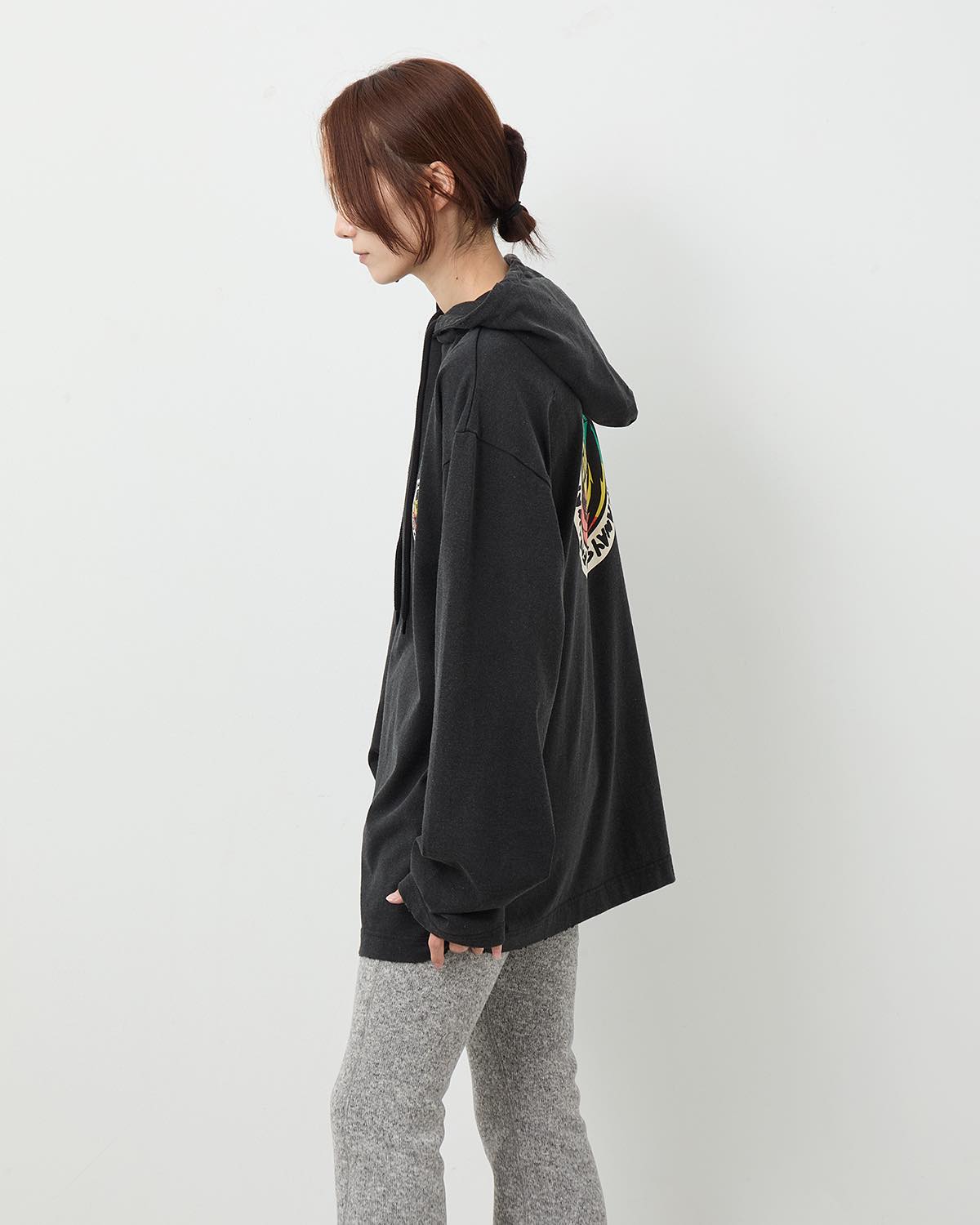 SUPER FINE DRY DAMAGE L/S HOODIE（RASTA CIRCLE）
