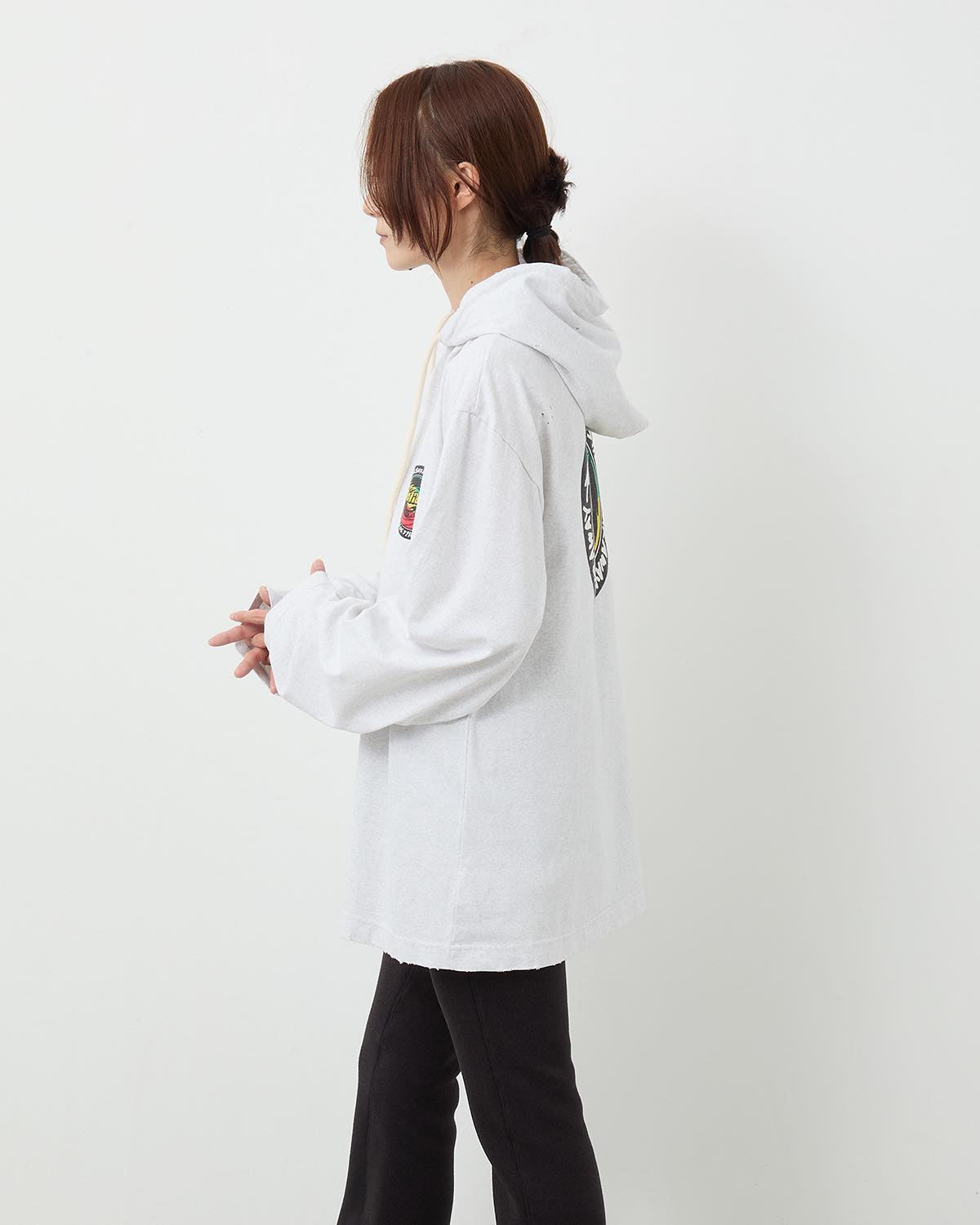 SUPER FINE DRY DAMAGE L/S HOODIE（RASTA CIRCLE）