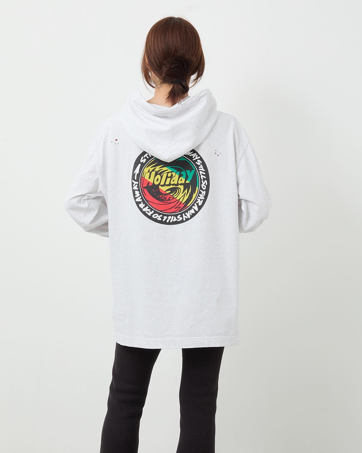 SUPER FINE DRY DAMAGE L/S HOODIE（RASTA CIRCLE）