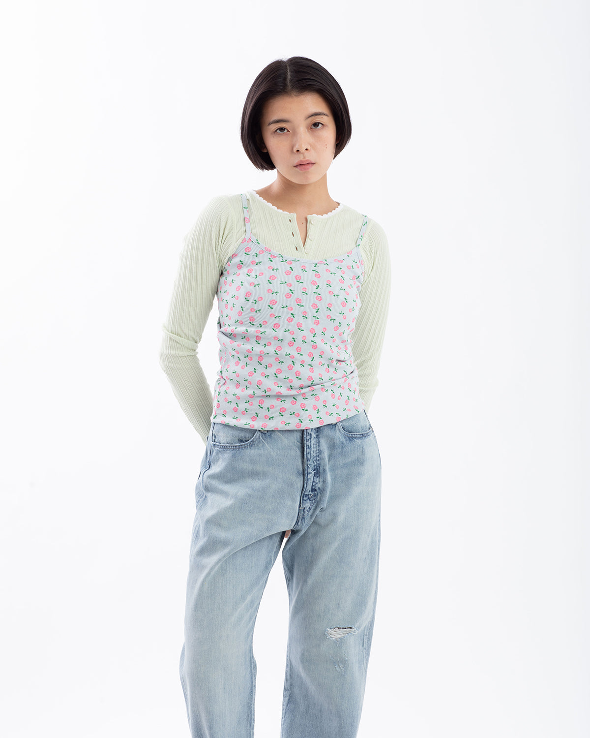 SUPER RIB CAMISOLE（FLOWER）