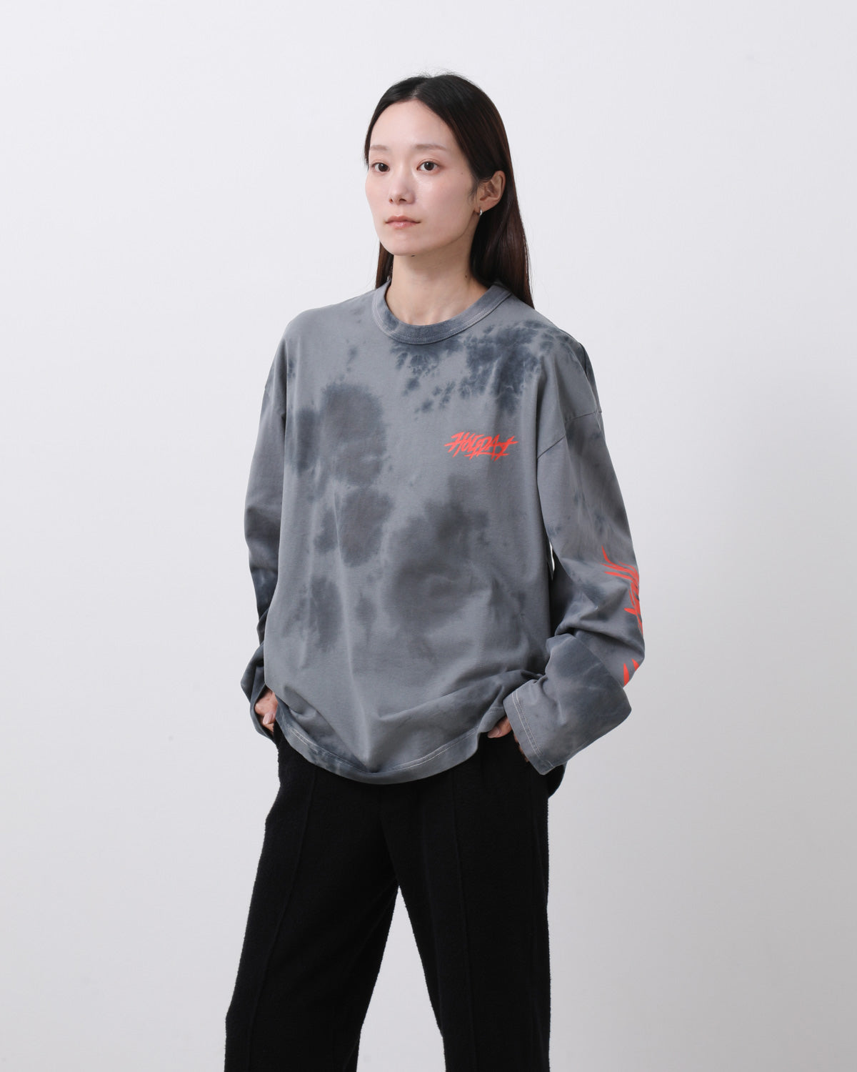 SUPER FINE DRY DAMAGE TIE-DYE L/S T-SHIRT（CIRCULATION）
