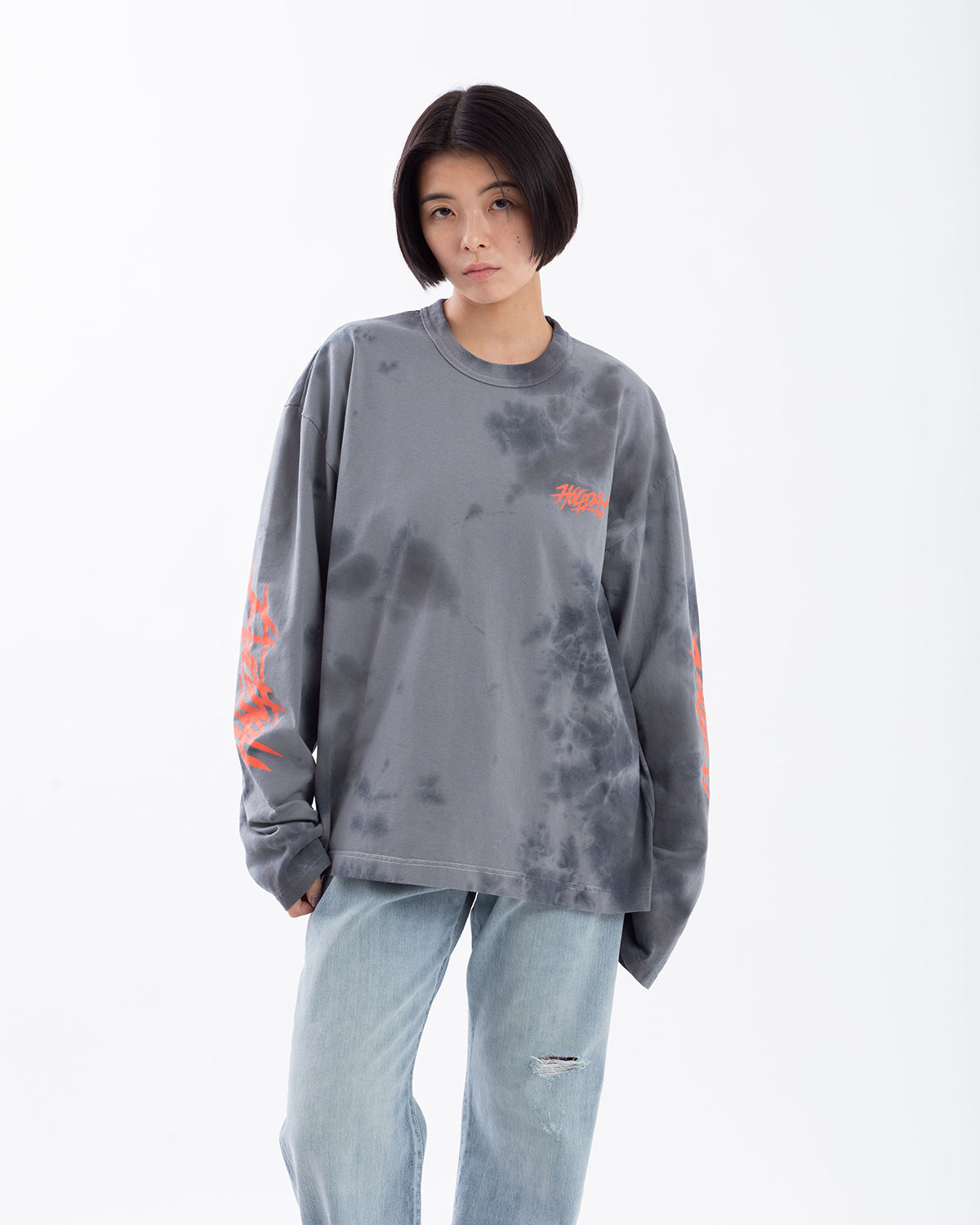 SUPER FINE DRY DAMAGE TIE-DYE L/S T-SHIRT（CIRCULATION）