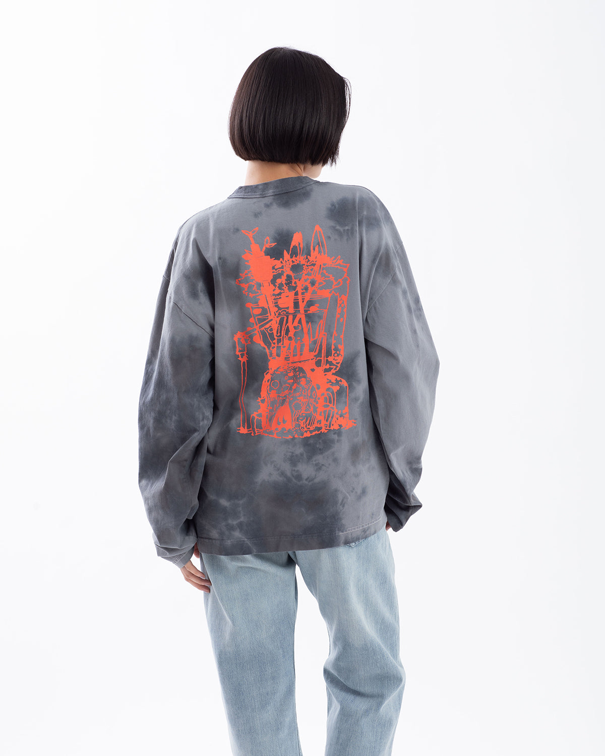 SUPER FINE DRY DAMAGE TIE-DYE L/S T-SHIRT（CIRCULATION）
