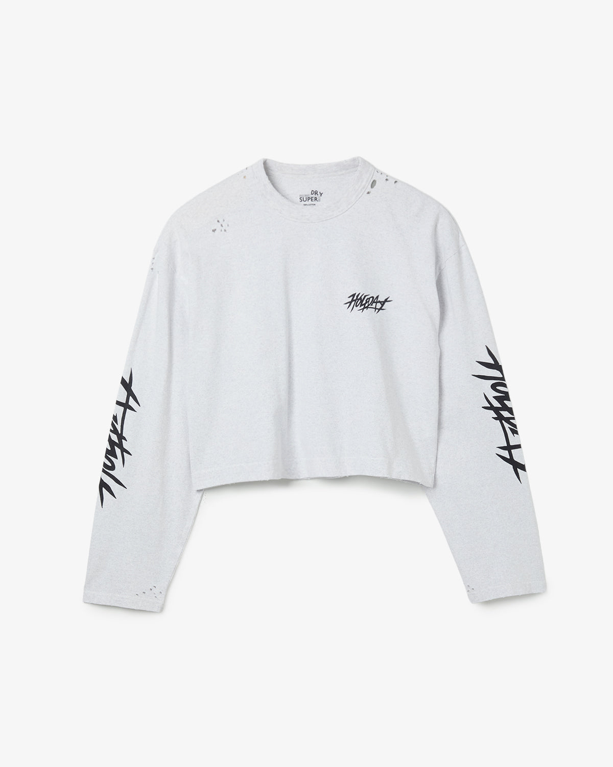 SUPER FINE DRY CROPPED DAMAGE L/S T-SHIRT（CIRCULATION）