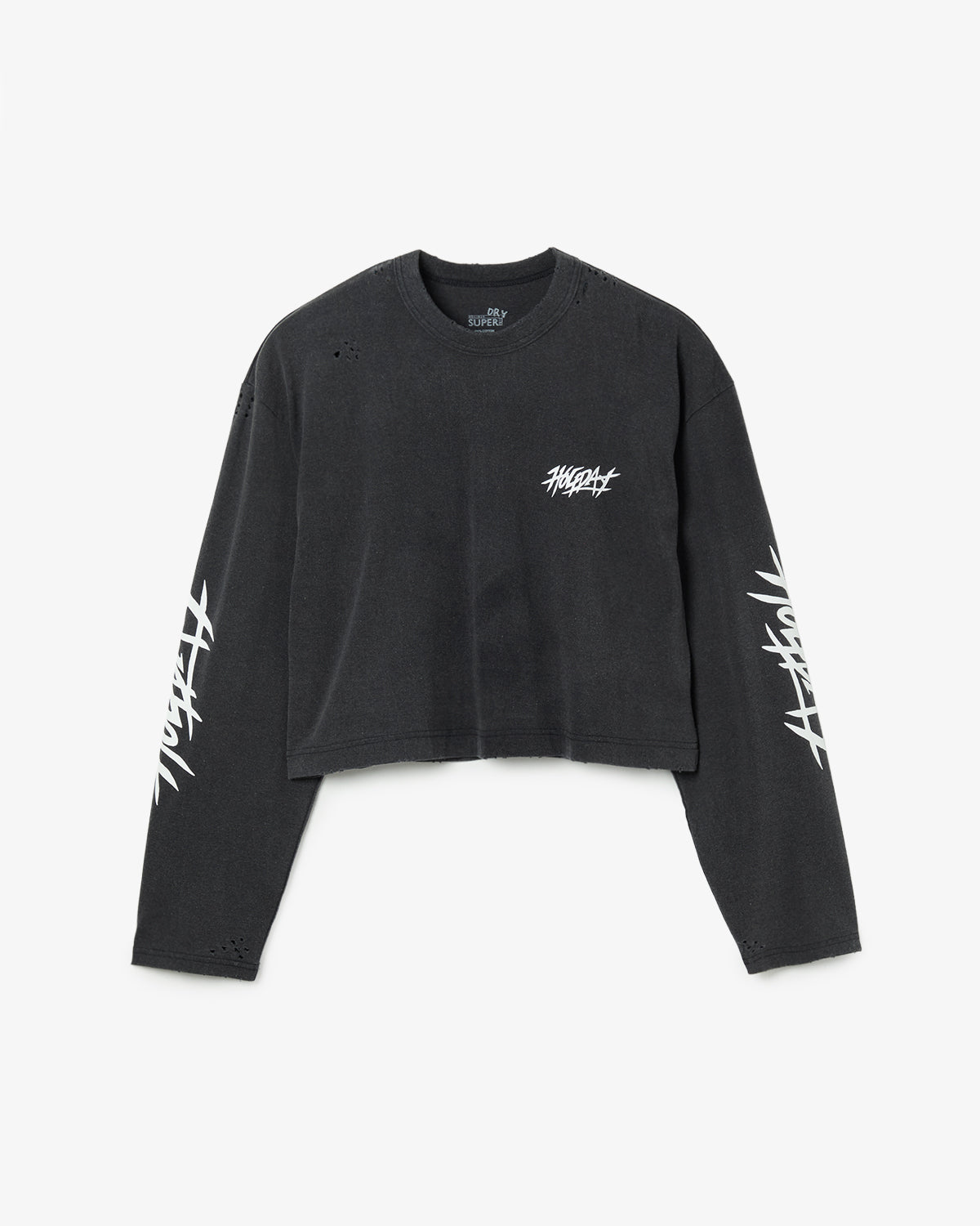 SUPER FINE DRY CROPPED DAMAGE L/S T-SHIRT（CIRCULATION）