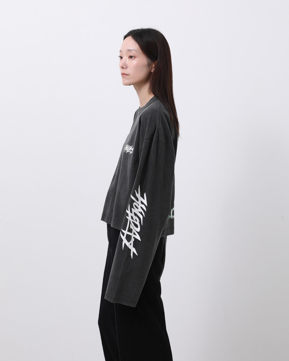 SUPER FINE DRY CROPPED DAMAGE L/S T-SHIRT（CIRCULATION）