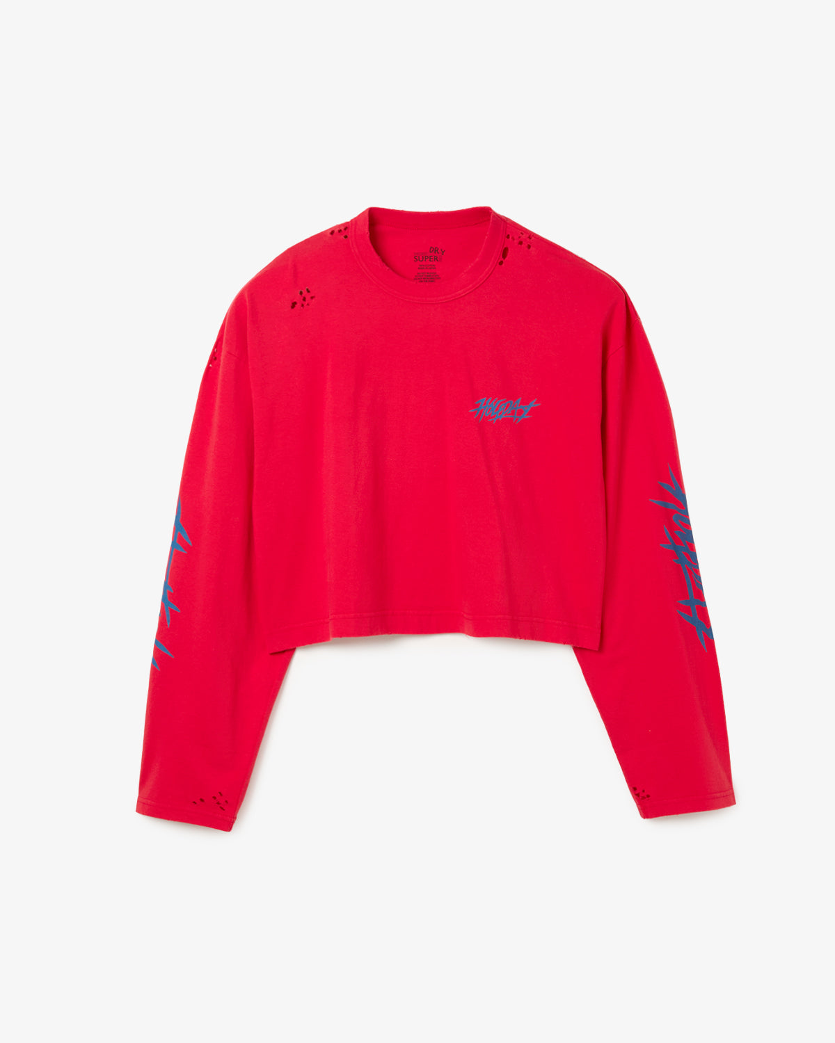 SUPER FINE DRY CROPPED DAMAGE L/S T-SHIRT（CIRCULATION）