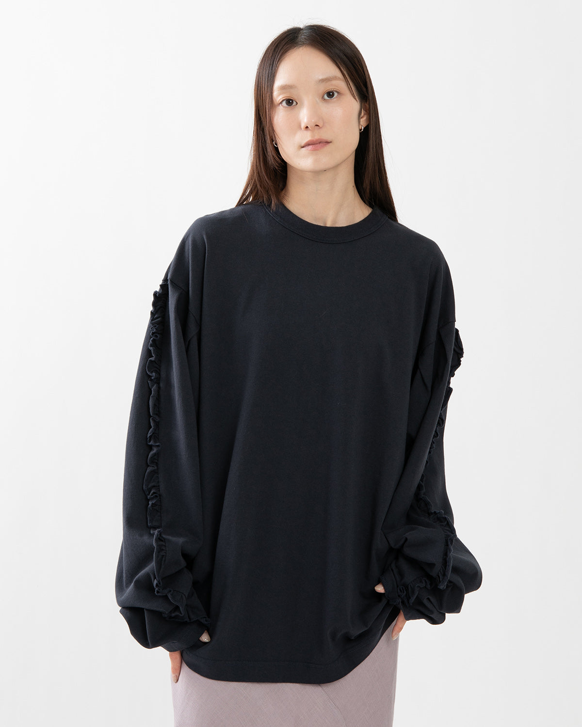 SUPER FINE DRY RUFFLE RUFFLE L/S TOPS