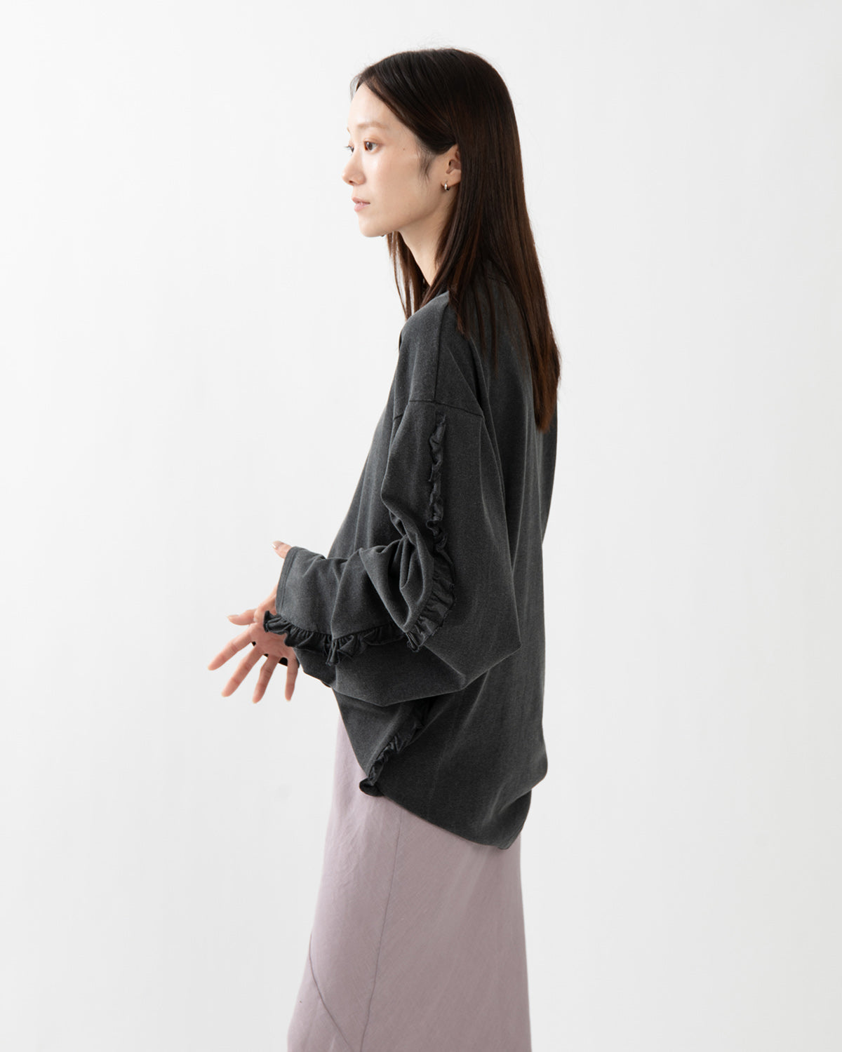 SUPER FINE DRY RUFFLE RUFFLE L/S TOPS
