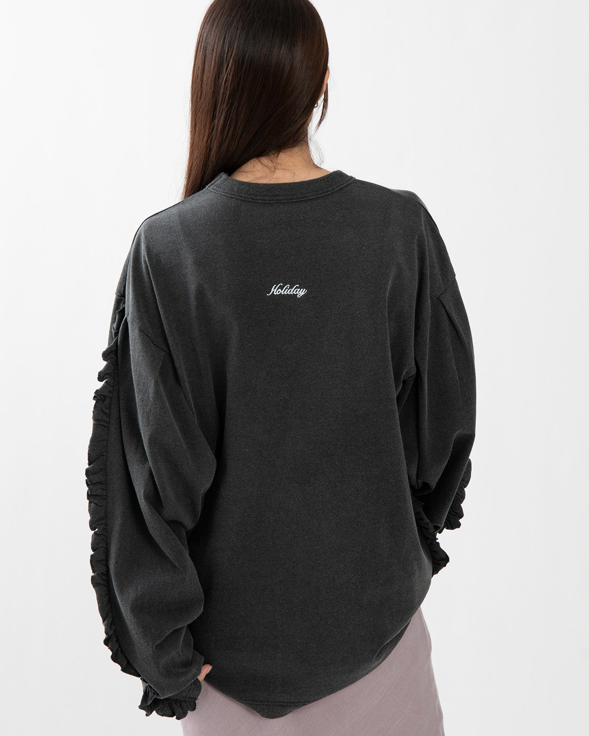 SUPER FINE DRY RUFFLE RUFFLE L/S TOPS