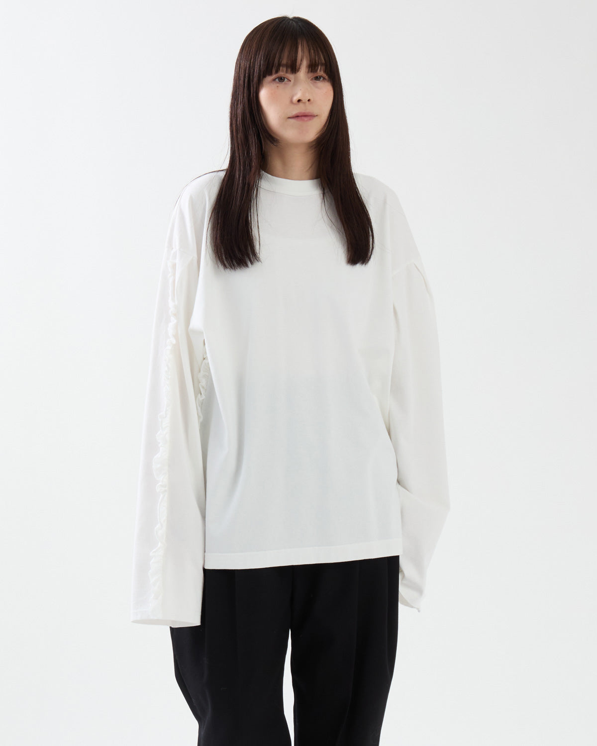 SUPER FINE DRY RUFFLE RUFFLE L/S TOPS