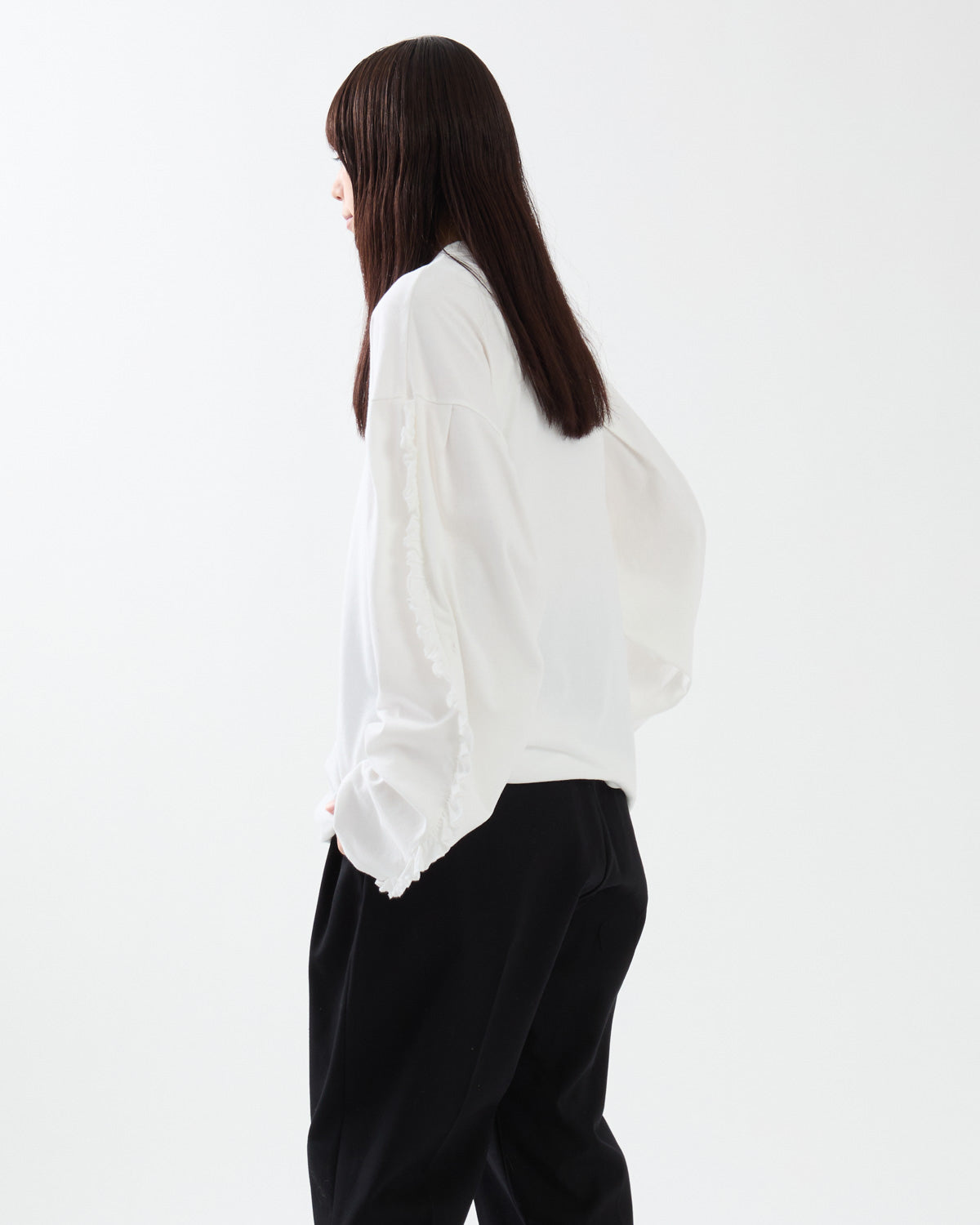 SUPER FINE DRY RUFFLE RUFFLE L/S TOPS