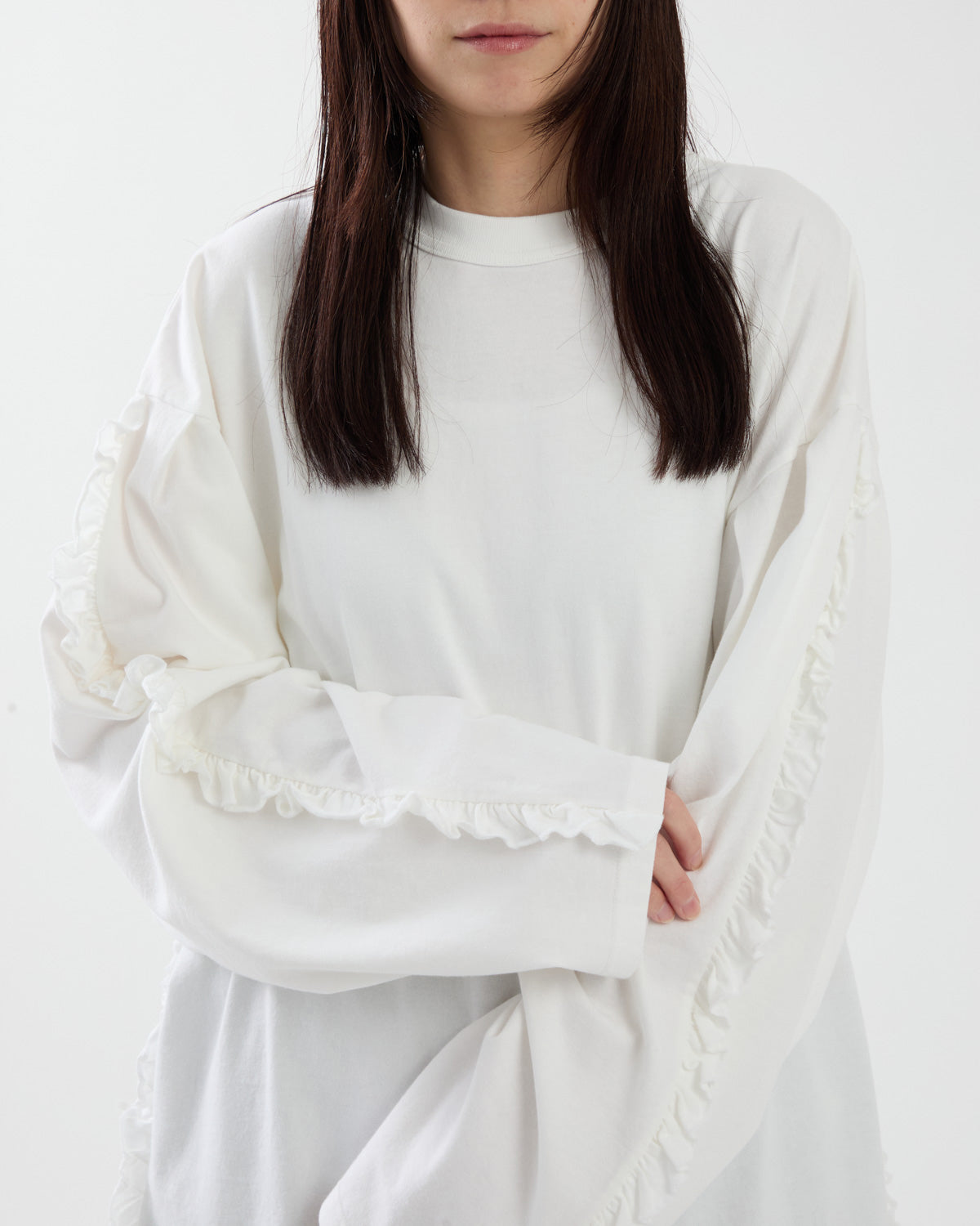 SUPER FINE DRY RUFFLE RUFFLE L/S TOPS