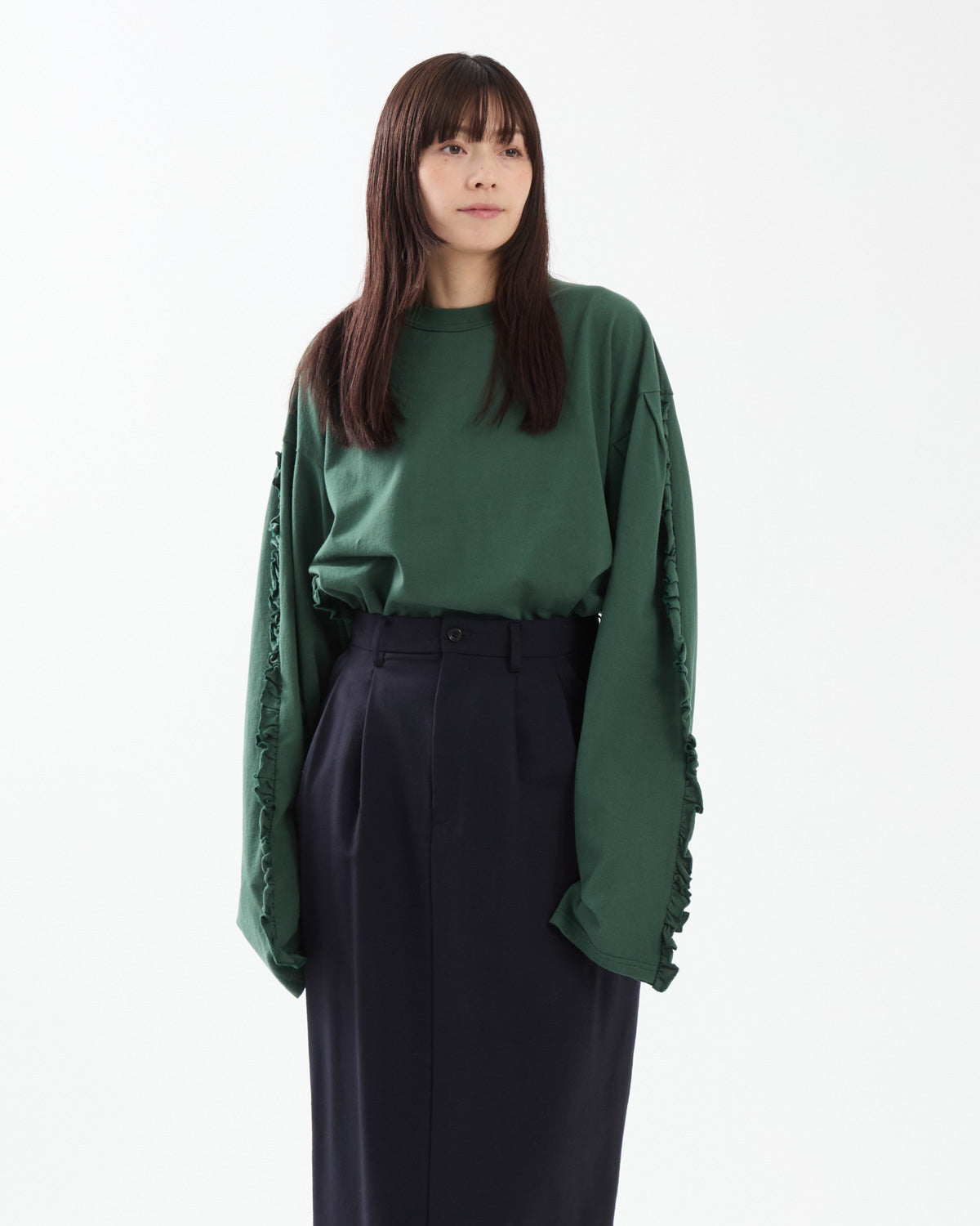 SUPER FINE DRY RUFFLE RUFFLE L/S TOPS