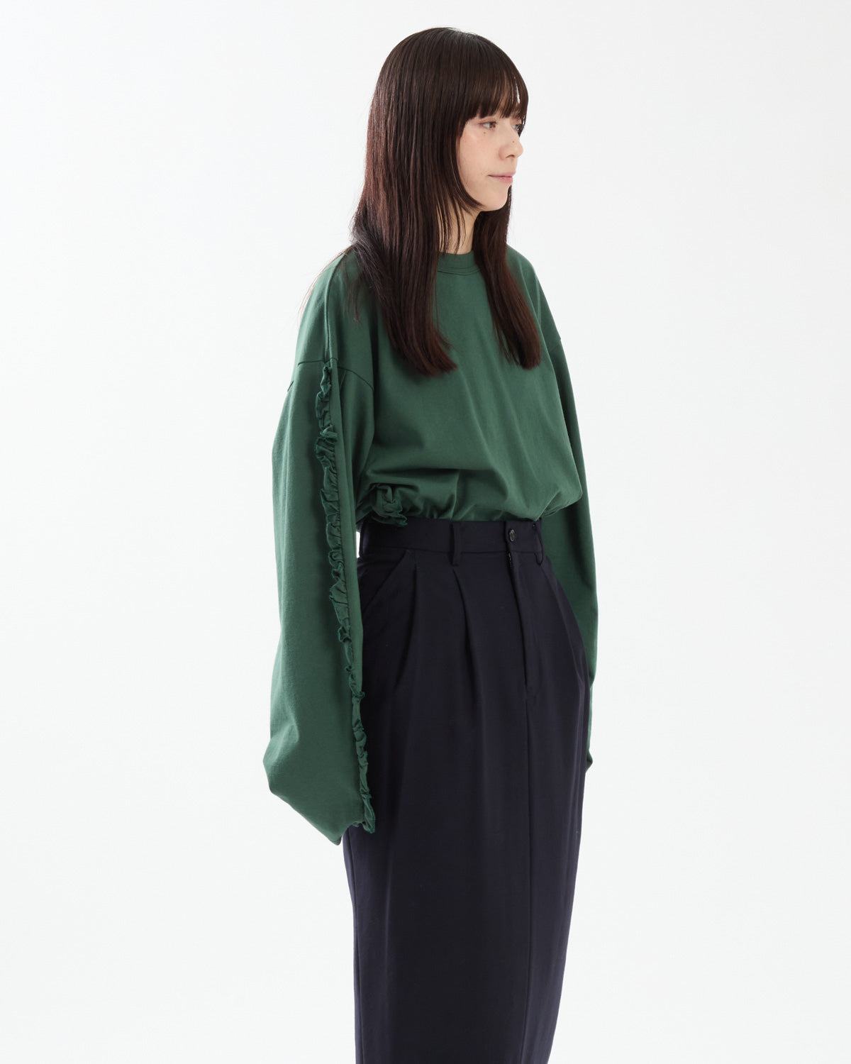 SUPER FINE DRY RUFFLE RUFFLE L/S TOPS