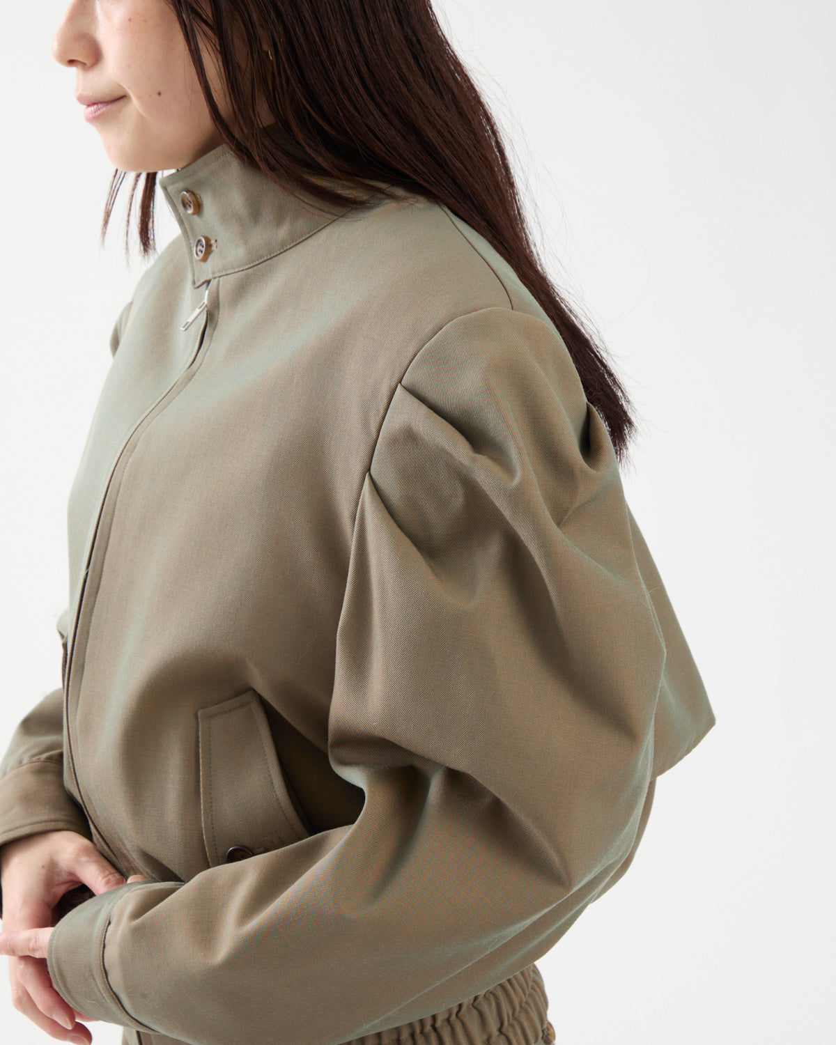 WOOL TWILL PUFF BLOUSON