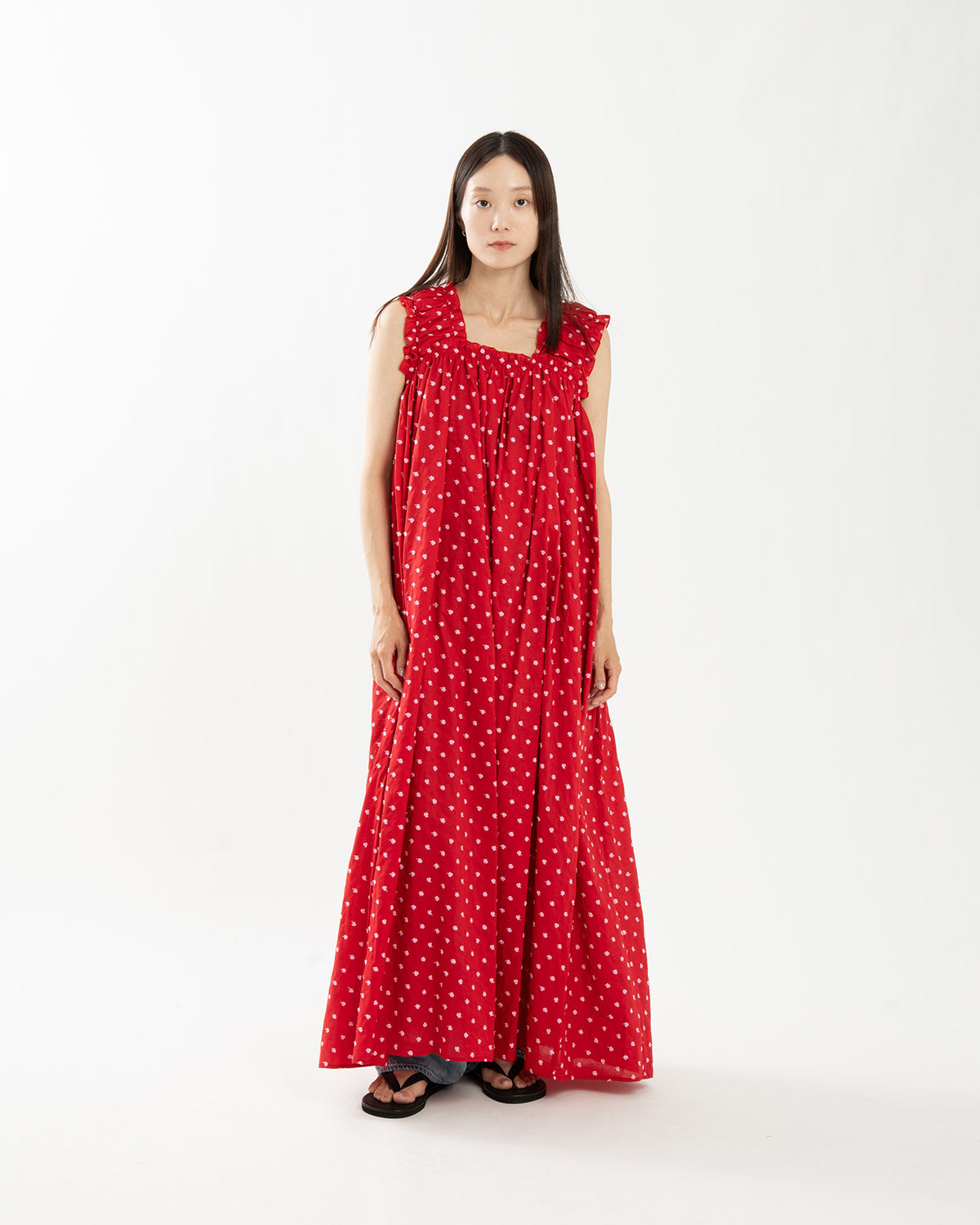 FLOWER EMBROIDERY NIGHT DRESS